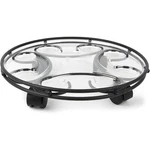 Plastec Durable Saucer Caddy Deluxe With Casters, Black Finish, 14IN. Fixed Price $51.28.