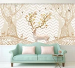 3D White Deer Trees ZHUA7829 Wallpaper Murals Removable Self-adhesive Amy. Fixed Price $143.45.