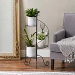 Black Iron Spiral Plant Stand Four Platform Display ** 17" X 39" H Nib. Fixed Price $82.99.
