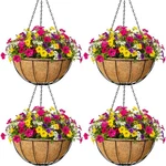 4PCS 16 Inch Metal Hanging Baskets Round Wire Plant Stand With Coco Lining Cu.... Fixed Price $65.19.