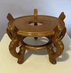 Carved Wood Plant Stand Display Honey Brown Vase Fish Bowl Asian Oriental 10. Fixed Price $48.00.