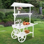 Rolling Plant Stand With Wheels White Vintage Garden Cart Flower Display Rack. Fixed Price $245.09.