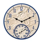 Wall Clock Thermometer 14 Inch Poly Resin Taylor By Sea Indoor Outdoor Easy. Fixed Price $59.99.