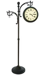 72" Rustic Metal Outdoor Pedestal Clock Analog Thermometer Patio Garden Decor. Fixed Price $249.67.