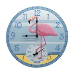 Clock Thermometer 14 Inch Wireless Flamingo Poly Resin Indoor Outdoor Taylor. Fixed Price $74.99.