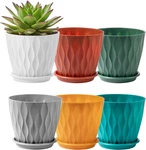 Faithland 6-PACK 6-INCH Plastic Plant Pots With Saucers Thickened Pp Material,. Fixed Price $29.99.