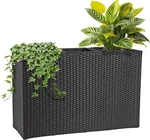Large Rectangular Block Box Handmade Wicker Tall Planters For Outdoor. Fixed Price $139.43.