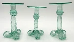 Set Of 3 Kalalou Blue/green Hand Blown Glass Candle Holder Stands - Colombia. Fixed Price $98.99.