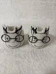 Poindexter Deer Pot Planters With Metal Glasses Cement Novelty 4 Tall Plants. Fixed Price $18.95.