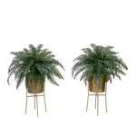 34 In. Artificial Green River Fern Metal Planter With Stand Diy Kit (se. Fixed Price $135.51.