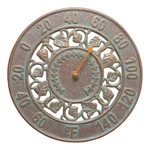 Thermometer 12" Dia Brown Ivy Silhouette Hand Cast Aluminum Weather Resistant. Fixed Price $60.54.
