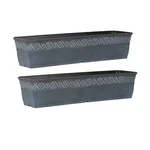 Classic Home And Garden Corinthian Resin Flower Pot Rectangle Planter, Storm Blu. Fixed Price $29.33.