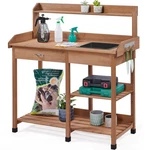 Yaheetech Potting Bench Outdoor Garden Work Station Planting Solid Wood Co. Fixed Price $134.11.