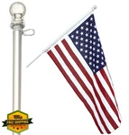 5FT Spinning Flag Pole, Heavy-duty Aluminum Tangle-free Wall Mount Silver. Fixed Price $45.99.