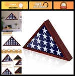 Flag Display Case For Burial - Solid Wood Holder, Real Glass Front, Wall Mo. Fixed Price $95.99.