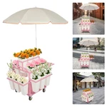 Metal Garden Cart Plant Stand Slide Out Rolling Flower Display Rack For Florist. Fixed Price $299.98.