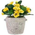 Northlight 7" Yellow Pansy Floral Arrangement In "flowers & Garden" Pot. Fixed Price $20.49.