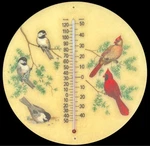 Vintage Bacova Guild Garden Thermometer Cardinals Chickadees Birds 14" Rare. Fixed Price $75.00.