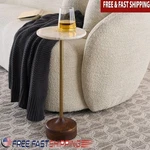 Marble Top Drink Table W/ Brass Stand End Living Room Accent Decor New. Fixed Price $71.44.