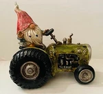 Summer Garden Gnome Riding Tractor Indoor Decor Hand Painted New. Fixed Price $18.99.