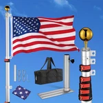 30' Telescopic Aluminum Flag Pole For Outside House Tire Mount Kit Camping. Fixed Price $179.90.