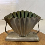 Vintage Art Deco Mid Century Pleated Metal Planters. Fixed Price $74.99.