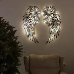 Led Angel Metal Wall Art, Wrought Iron Wings Sculpture, .... Fixed Price $81.88.