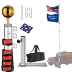 Yescom 20' Telescopic Aluminum Flagpole W/ Tire Mount Kit For 3X5' Outside. Fixed Price $149.90.