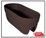 Railing Planter Deck Porch Patio Fence 24 X 12 In. Flower Pot Brown. Fixed Price $16.95.