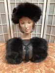 Vintage Nos Fox Fur & Glitter Patent Leather Hat + Muff Set Boutique Unworn. Fixed Price $299.99.