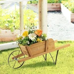 Wooden Wagon Flower Planter Pot Stand Bed Outdoor Garden Yard Home Decor. Fixed Price $67.99.