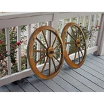 Wooden Wagon Wheel 2 Pack Set Decorative Vintage Garden Indoor Outdoor Gift. Fixed Price $103.97.