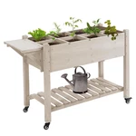 Outsunny Raised Garden Bed 8 Grow Grids Wooden Outdoor Plant Stand Folding Side. Fixed Price $181.02.