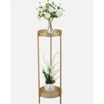 Jaxpety 2-TIER Metal Plant Stand Gold Round Tray Indoor Outdoor Flower Shelf. Fixed Price $35.00.