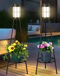 2 Pack Solar Powered Outdoor Lights With Plant Stand For Garden Decor. Fixed Price $92.99.