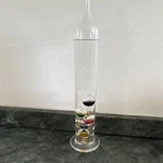 Glass Galileo Thermometer With Colored Floating Spheres For Home Office Decor. Fixed Price $7.99.