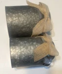 Mainstays Galvanized Metal Bucket Planters Rustic Farmhouse Burlap Bow Set. Fixed Price $13.50.