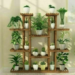 Unho 46-INCH Multi-tier Wood Plant Stand For Indoor/outdoor Use, 16 Shelves. Fixed Price $63.99.