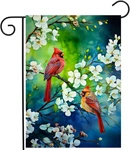 Spring Cardinal Birds Garden Flag 12X18 Vertical Double Sided Dogwood Flowers. Fixed Price $15.05.