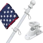 Pole Kit With 3X5 American - Includes 5FT Heavy Duty Tangle Free. Fixed Price $33.89.