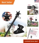 5FT Tangle-free Flag Pole Kit With Heavy-duty Bracket & Star Topper Black. Fixed Price $27.99.