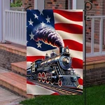 Train American Graden Flag, Holiday Gift, Best. Fixed Price $20.99.