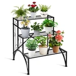 Costway Plant Rack 3-TIER Metal Stand Garden Shelf Stair Style Decorative. Fixed Price $49.99.