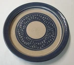 Eli Studio Pottery 14" Round Platter Blue Midnight With Vines Pre 2000'S. Fixed Price $39.00.