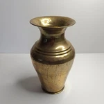 Vintage Hosley Solid Hammered Brass Vase Flared Rim 10.75". Fixed Price $16.99.