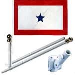 Blue Star 3 X 5 Flag Set W/ 6-FT Spinning Pole + Bracket (tangle Free). Fixed Price $34.88.