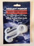 Valley Forge SET/2 White Nylon Flag Snap Clips FC2PREVENTS Clanging Pole New. Fixed Price $8.00.